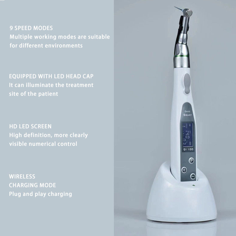 Endomotor dentário sem fio com lâmpada LED Endomotor 16: 1 ângulo de contra redução dentária