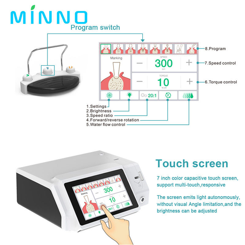 Nova chegada LED Screen Dental Implant Cirúrgico Motor com tela sensível ao toque colorido
