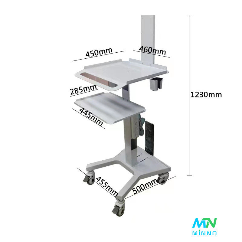 Carrinho Médico Equipamento de Laboratório Dental Roda silenciosa Porta-escâner 3D Oral Carrinho móvel de hospedagem com tomada de freio Dentis