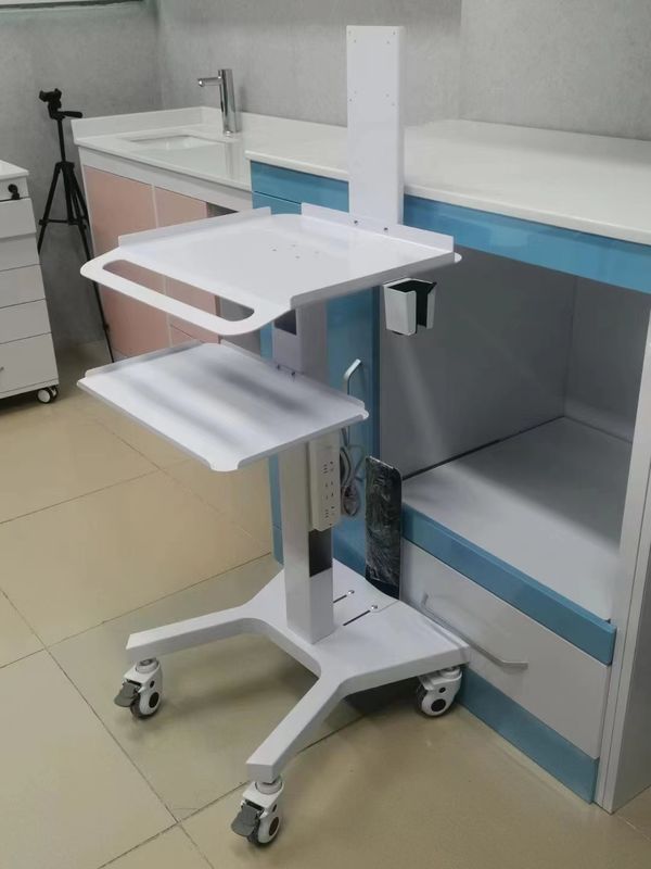 Carrinho Médico Equipamento de Laboratório Dental Roda silenciosa Porta-escâner 3D Oral Carrinho móvel de hospedagem com tomada de freio Dentis