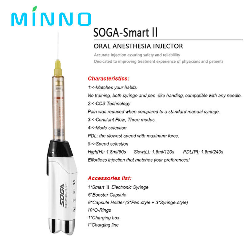 Injetor de anestesia oral dentária portátil indolor sem fio anestesia local com ecrã LCD operável